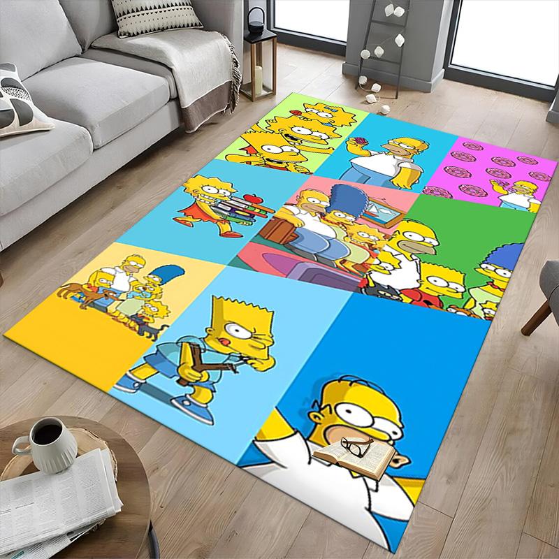 Simpsons Family Carpet For Playroom Bedroom Living Room Sofa Home Decorkids Game Area Rug Nonslip Floor Mat