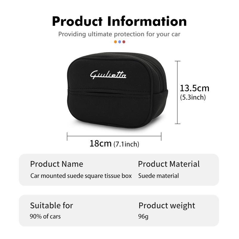 For Alfa Romeo Car Logo Seat Back Hanging Tissue Organizer Paper Storage Bag Accessories 159 Giulietta Giulia 147 Mito 156 159