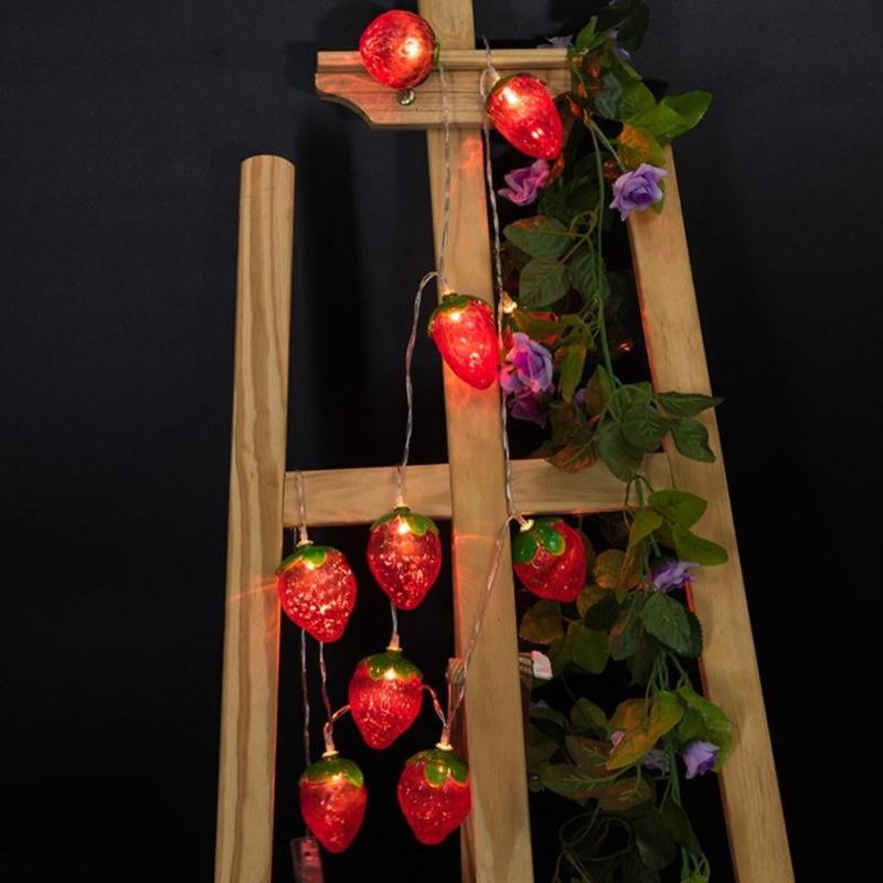 1,5 м/5 футов Фруктовая клубника гирлянда лампы для внутреннего и наружного освещения для свадьбы дома дня рождения сада двора патио вечеринки