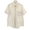 LORD CROMWELL 70s Vintage Border Pattern Short Sleeve Shirt 16 Beige Men's Used