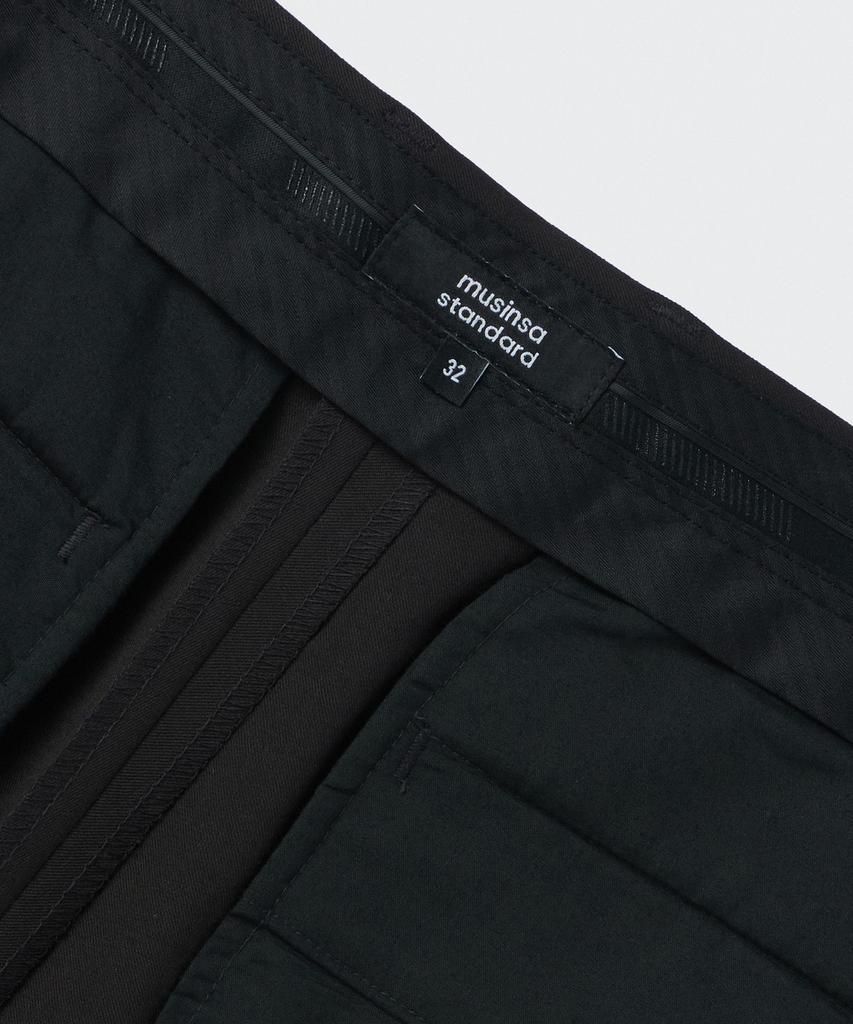 MUSINSA STANDARD Peg-Top Hidden Elastic Waist Slacks [Dark Gray]