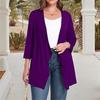 Women's Fall And Winter Fashion Casual Soild Long Sleeve Mid-Length Cardigan Jacket