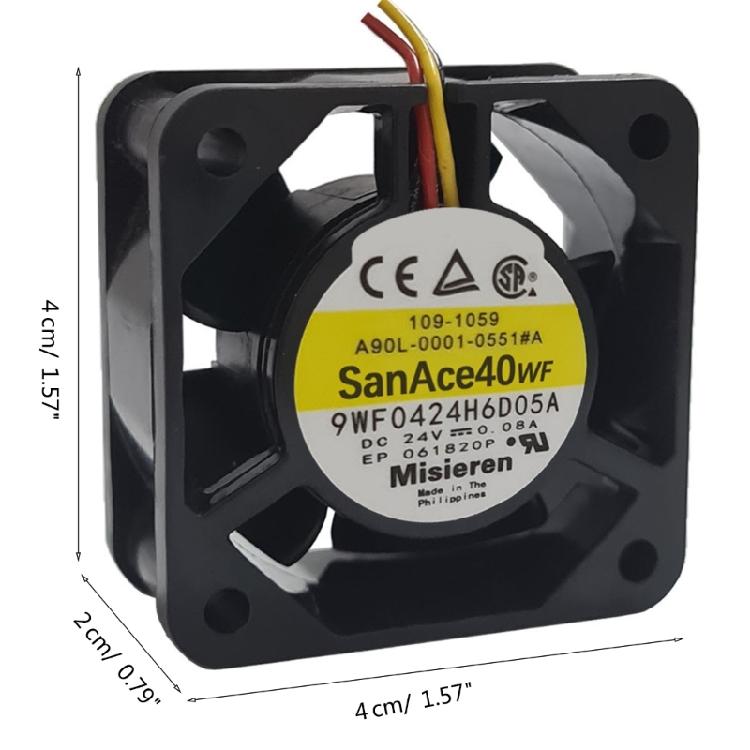 Для SanAce40WF DENKI 9WF0424H6D05A 4020 3-проводной DC 24V 0.08A FANUC Охлаждающий вентилятор