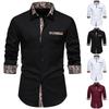 Мужская повседневная модная рубашка с длинным рукавом с лацканами, мужская рубашка с цветочным принтом и длинными рукавами с цветочным принтом