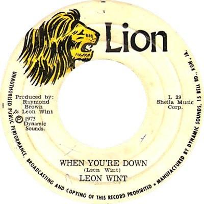 7inch Record LEON WINT When Youre Down L29 Lion 1973 Jamaica Reggae Ska Dub Used