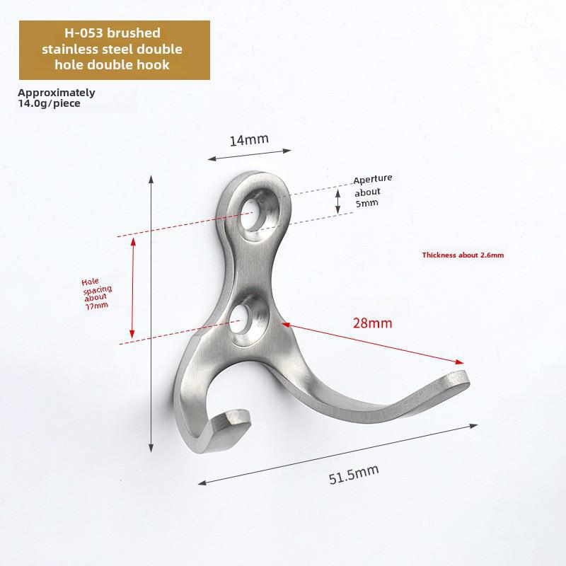 Black Stainless Steel Wall-Mounted Clothes Hook for Bathroom, Kitchen, or Door