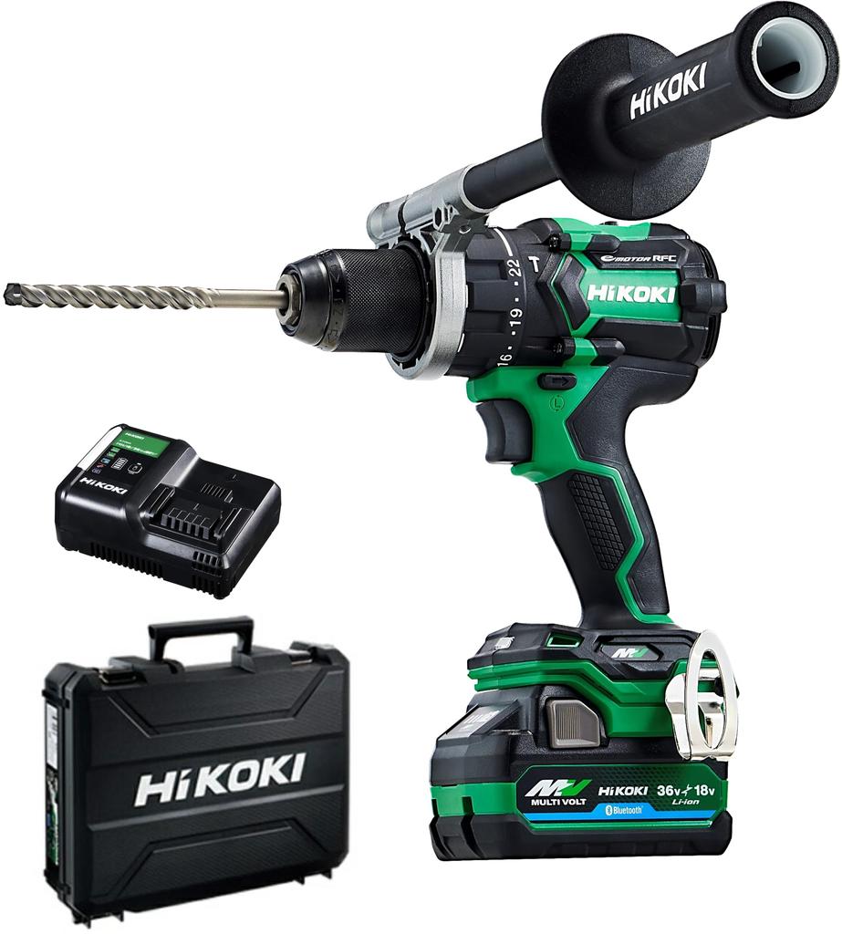 HiKOKI 36V Cordless Vibration Driver Drill DV36DC with Maximum Torque of Includes 1 and Case (XPSZ) 155Nm, Battery, Charger,