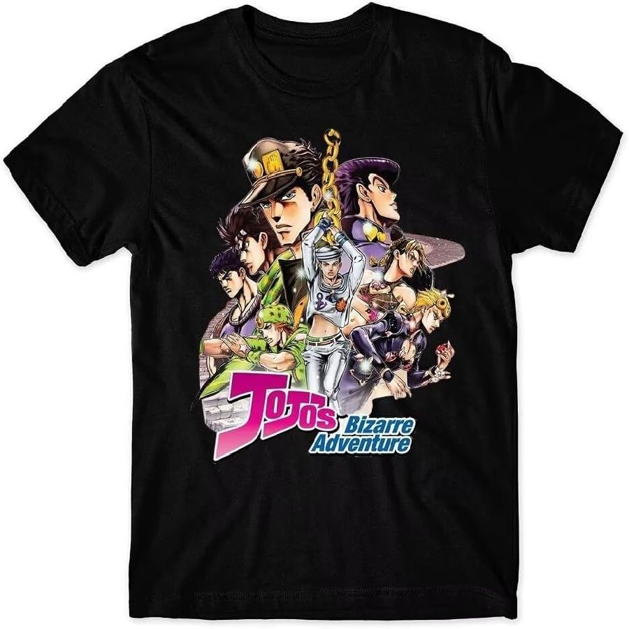 JoJo's Bizarre Adventure Poster Tshirt Men Women Unisex Soft Short-Sleeve t Shirt Black