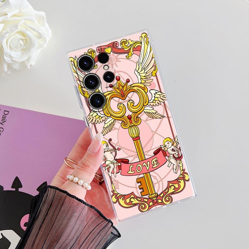 Чехол для телефона с аниме Card Captor Sakura для Samsung S24 S23 Ultra 5G S22 S20 S10 Plus S21 FE Прозрачные чехлы Cover Galaxy S24Ultra Funda
