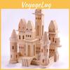 Building Wooden Castle Blocks For Childrens Educational Toy With Indoor Play