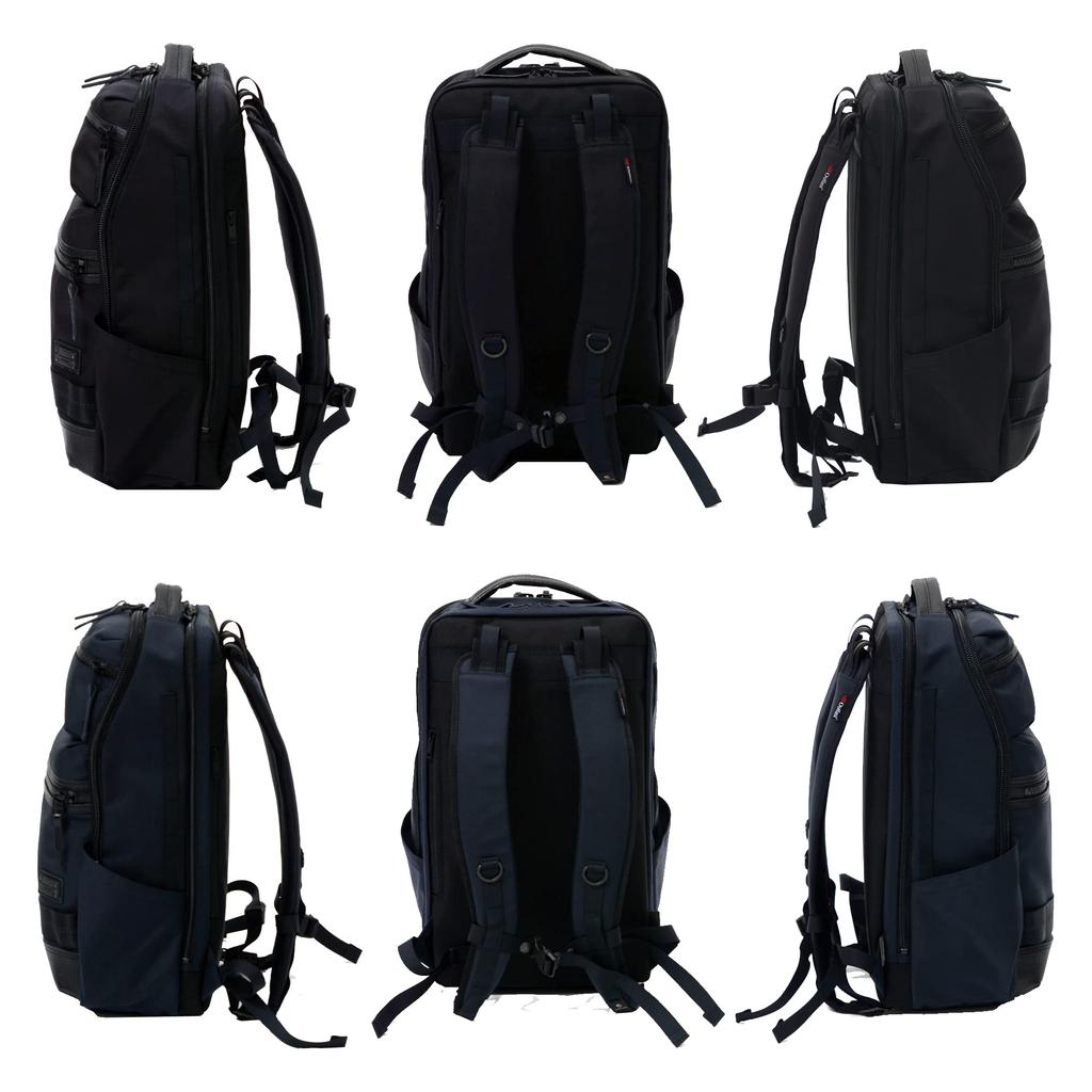 [master-piece] rise ver.2 backpack No.02261-v2 PC compatible 2-layer strap adopted (MASTERTEX-09CORDURA Ballisticsteer leather), navy (navy)
