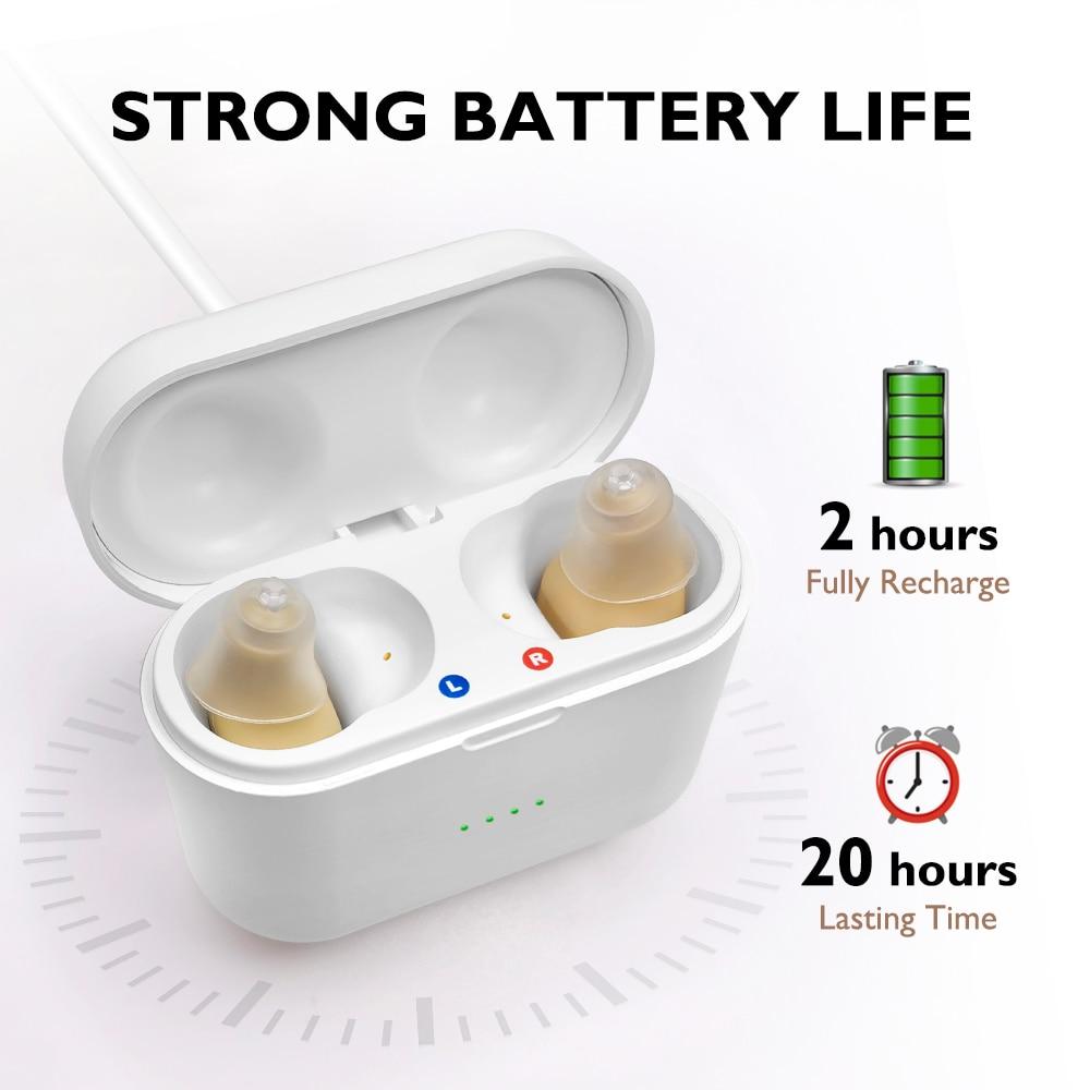 Mini Hearing Aids For Deafness Elderly Hearing Aid Rechargeable Wireless Headphones Sound Amplifier Ears Adjustment Tools Cheap Sale