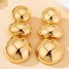 Metal Large Earrings Golden Women Jewelry Retro Geometric Earrings  Party Travel Gift