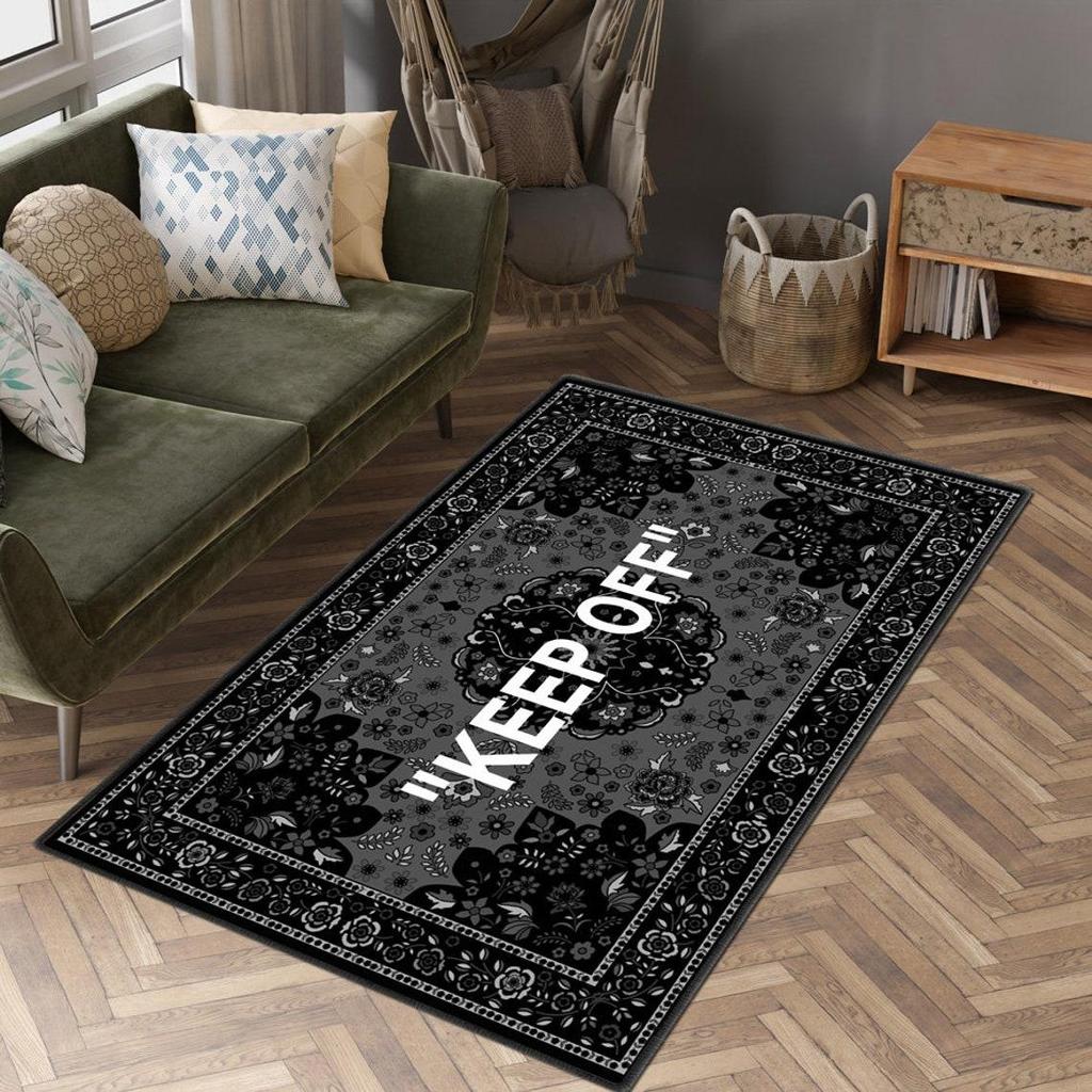 Коврик KEEP OFF Hype Decor, большой черно-белый ковер Hype Decor, ковер для гостиной, подарок на новоселье