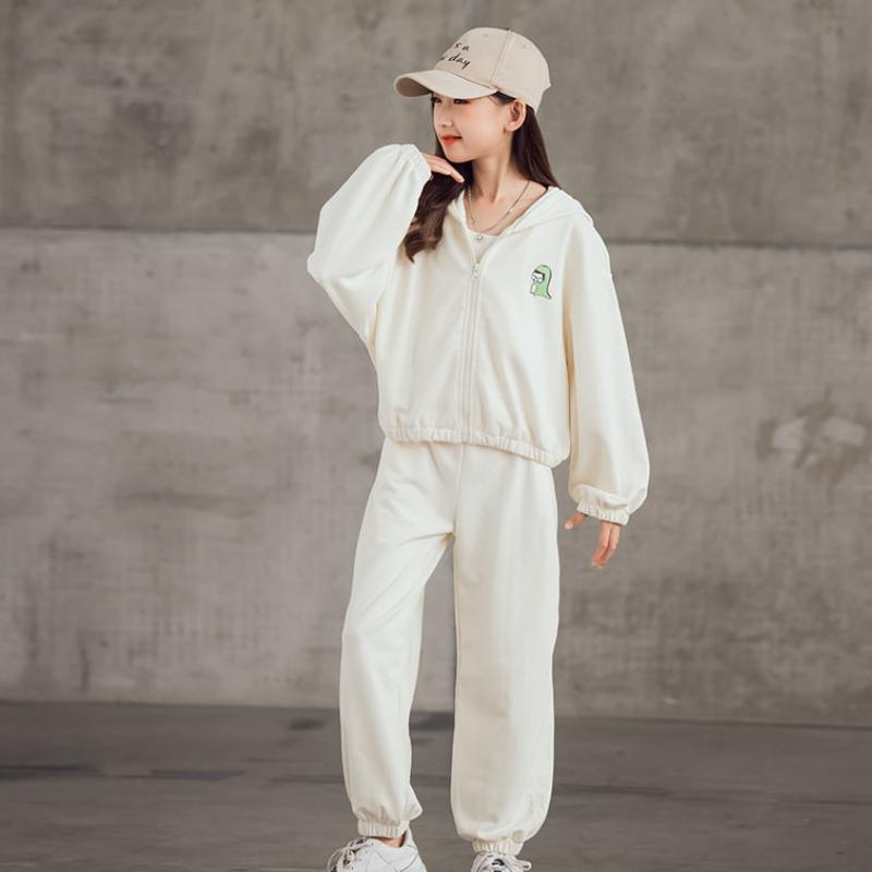 Girls Autumn Clothing Children Spring Long Sleeve Loose Sports Sets 3 Piece Suit Shirt + Jacket + Pants Tracksuit