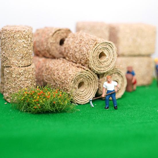 4 шт. Миниатюрная модель тюка сена, реалистичное украшение для мини-стога сена, крошечный круглый искусственный тюк соломы, аксессуары для украшения кукольного домика на ферме