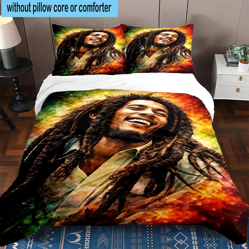 Bob music Vibrant Art 3pcs Bedding,Including 1pc Duvet Cover And 2pcs Pillowcases Perfect for Christmas,Ideal for Bedroom, Dormitory
