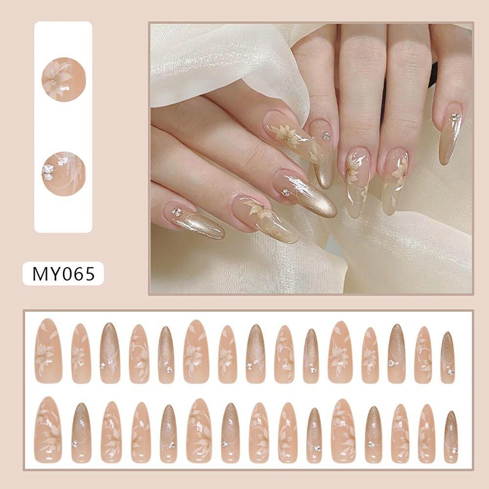 24/30 шт. Радужные накладные ногти с эффектом размытия, цветы, бабочки, любовь, накладные ногти, типсы для женщин и девочек