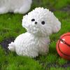 Realistic Cute White Dog Statue Cartoon Cartoon Dog Ornaments Resin Dog Statue  Home Decoration