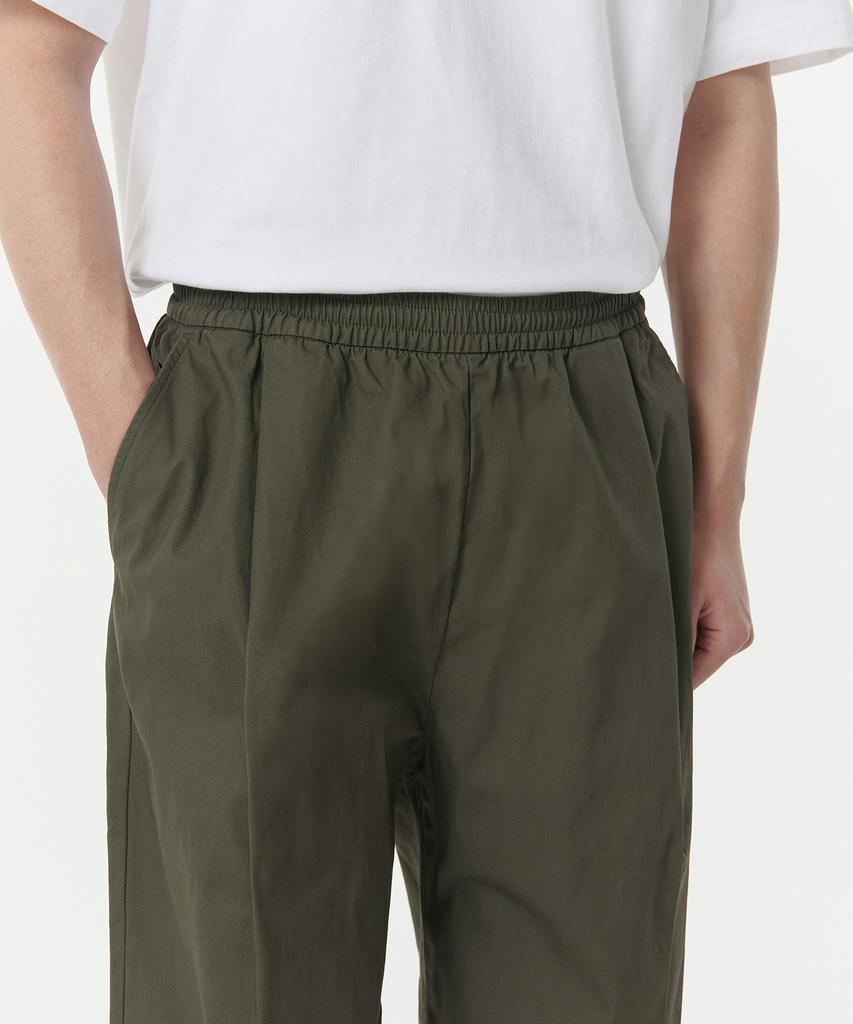 MUSINSA STANDARD Cotton Deep Tuck Wide Elastic Waist Pants [Khaki]