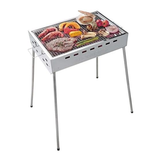 Капитан Олень (КАПИТАН ОЛЕНЬ) Печь-барбекю Гриль-барбекю BBQ Нержавеющая сталь Семейный гриль 450 [Для 3-4 человек] 2 уровня высоты (высокий/низкий) Легкий