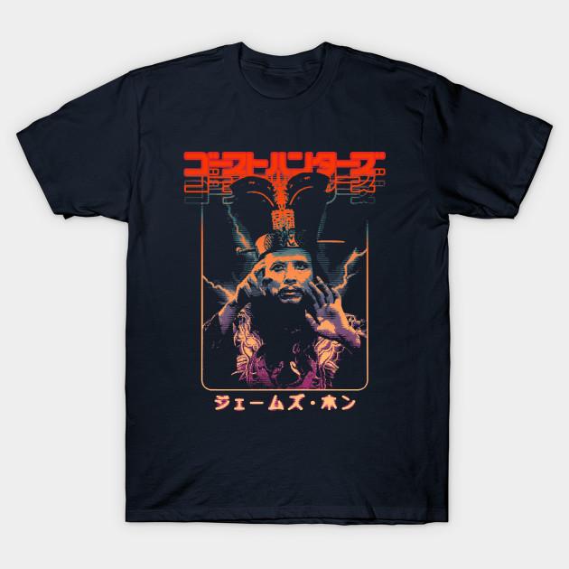 Men Black Print T-shirt Big Trouble In Little China: David Lo Pan No-Cut Transfer Paper Print Cotton Tshirt