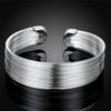 Trend Brands 925 Sterling Silver Cuff Браслеты для женщин Lines Браслеты Мода Свадебные украшения для вечеринок Рождественские подарки