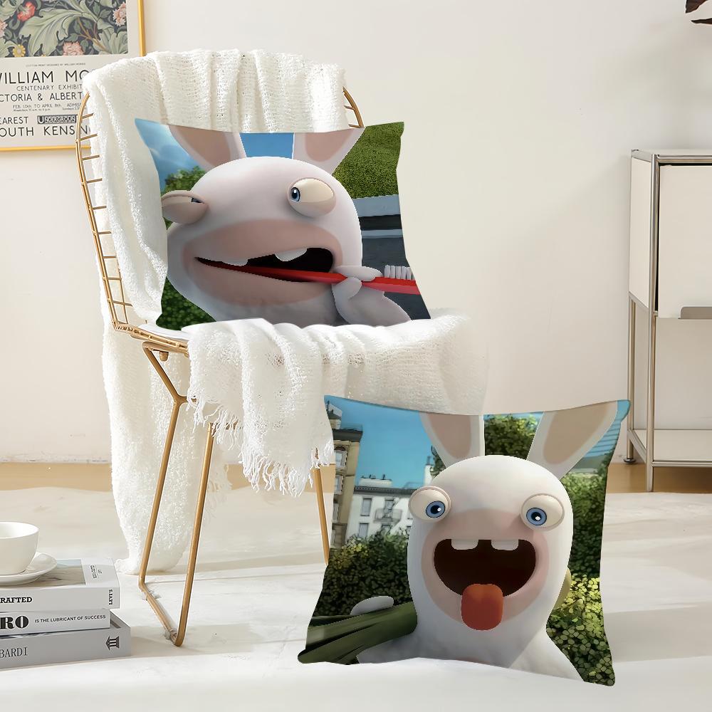 Cartoon Cute RRaving CCute RRabbids Pillow Case Suitable For Bedrooms Living Rooms Cars Home Decoration