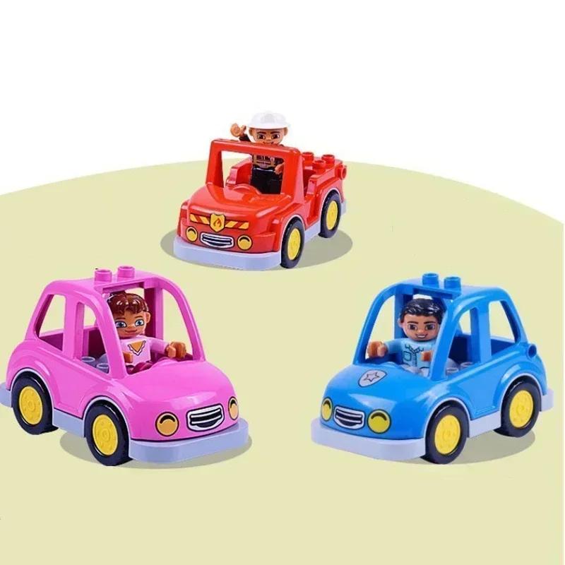 Большие строительные блоки Аксессуары Совместимые Большие кирпичи Дети Дети Грузовик Машина Автобус Серия Городское движение Сборка Развивающая игрушка