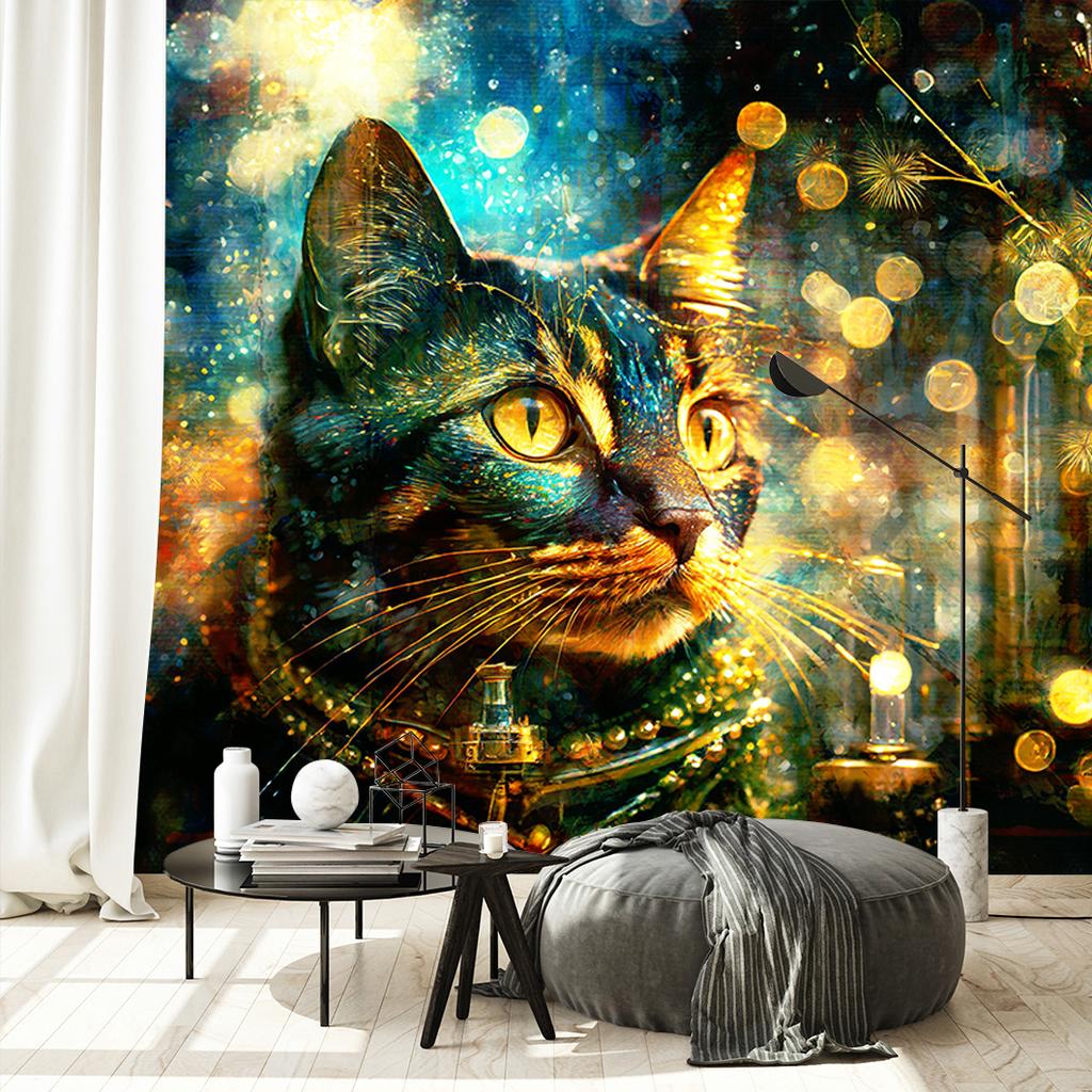 Wallpaper Cat on abstract background