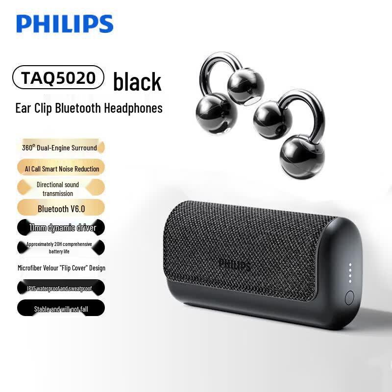 Philips Little Bell Open-Ear Clip Wireless Bluetooth Headphones TAQ5020