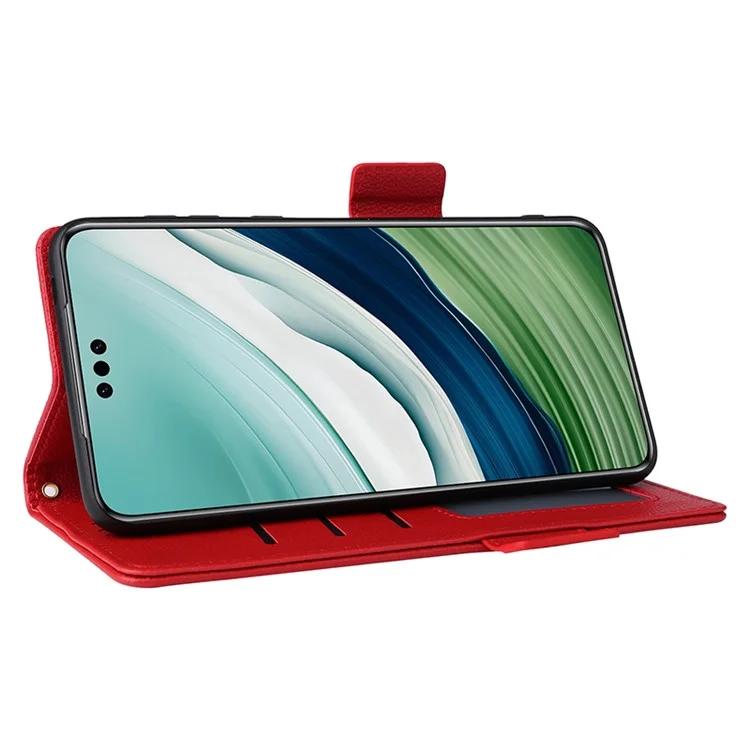 For Huawei Mate 60 Pro / Mate 60 Pro Case Leather Wallet Litchi Texture Phone Cover with Strap