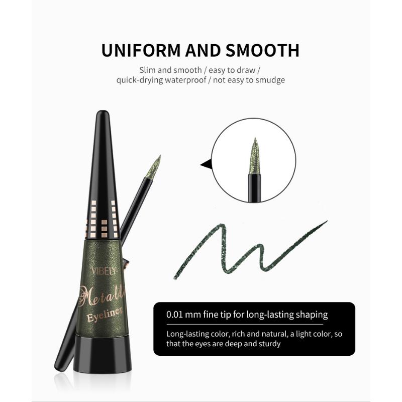 VIBELY Pearlescent Colored Eyeliner Pencil Quick-drying Waterproof Non-smudge Liquid Very Fine Eyeliner