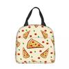 Сумки для ланча с рисунком пиццы, термоизолированные, портативные, унисекс, сумка-холодильник для еды, тоут, ланчбокс, сумки для хранения еды для школы, пикника