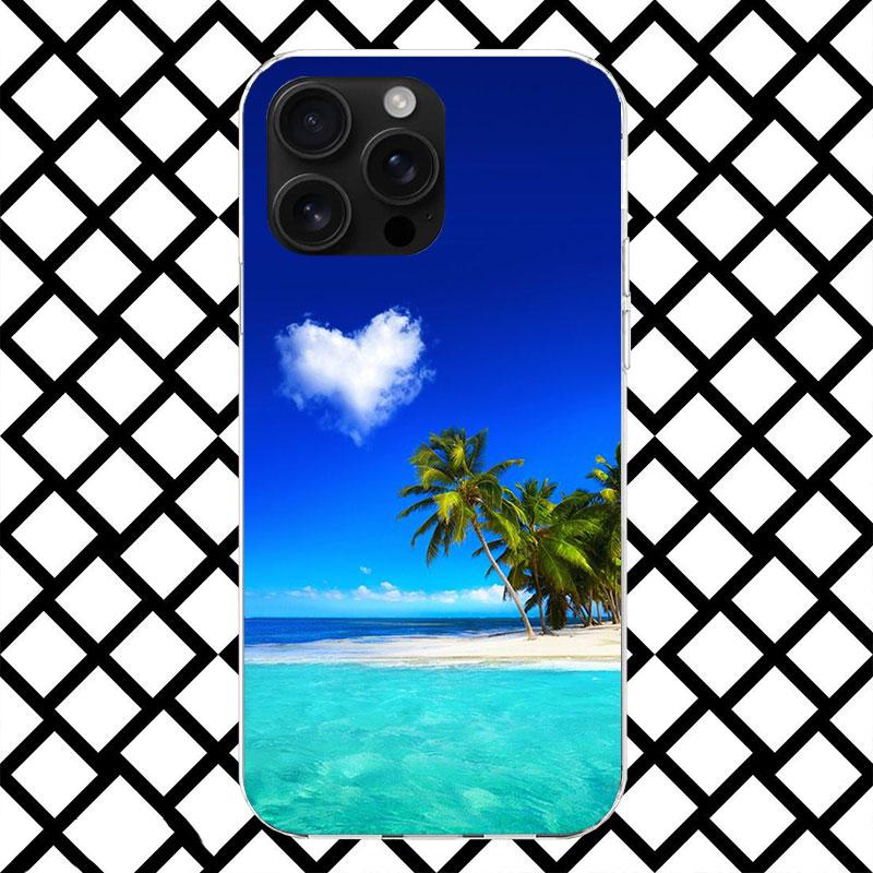 Летний закат на пляже, море, пальма, чехол для телефона для iPhone 17 Air 16 16E 15 14 Plus 13 Mini 12 11 Pro Max 7 8 + SE 2020, мягкий чехол