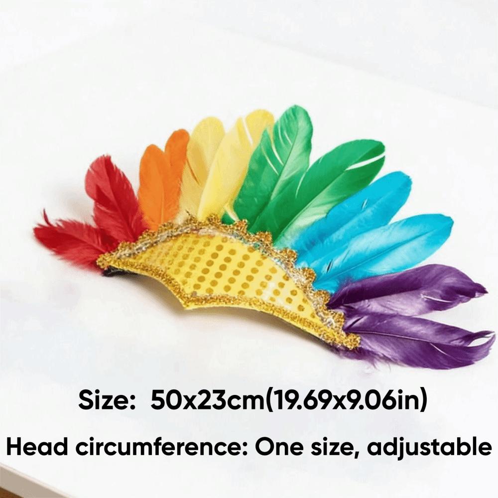 Vibrant Elegant Feather Headdress Adjustable Headwear Peacock Headpieces  Carnival