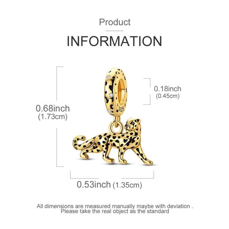 Медный Золотой Цвет Хранитель Леопард Гепард Животное Подвески Подвески Бусины Подходят Браслет Ожерелье DIY Ювелирные Изделия