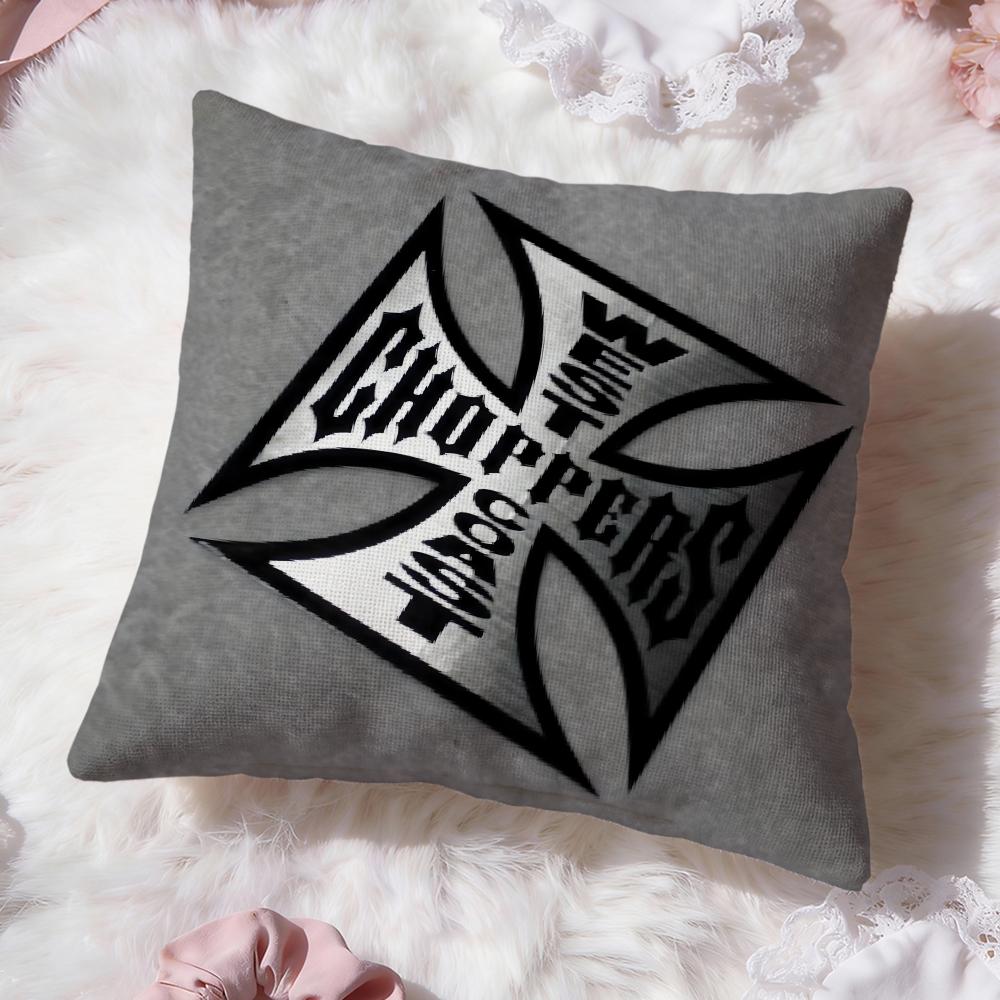 W-West Coast C-Choppers Cushion Cover Premium Comfort Reversible Pillow Cove -Two in One Design for Any Room & Car Interior