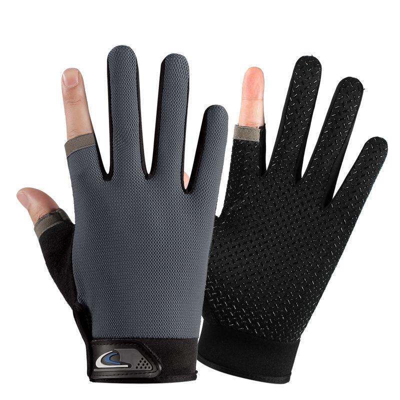 Summer Two-Finger Touchscreen Compatible Fishing Gloves for Men And Women Anti-Slip Sun-Proof Breathable Cycling & Fitness Glove