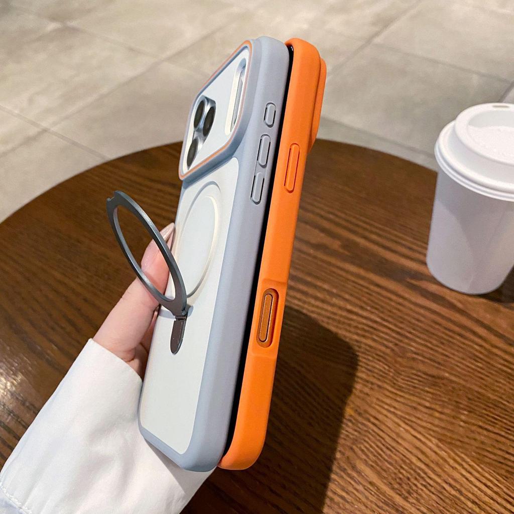 Двухцветный чехол-подставка 'Фантом' для Apple iPhone 17 Promax, Магнитная зарядка iPhone 16, Защитный чехол для iPhone 15 и 14