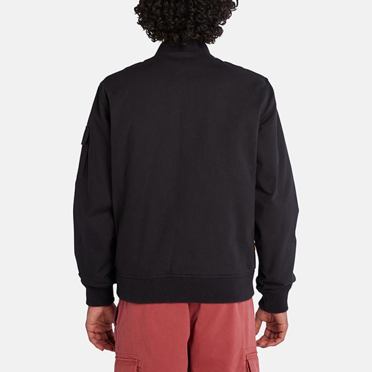 Timberland Однотонная повседневная водонепроницаемая легкая летная хлопковая куртка для мужчин, черные A6Q2D-001