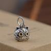 Golden Deer King S925 Silver Retro Hip Hop Unisex Kitten Necklace Pendant