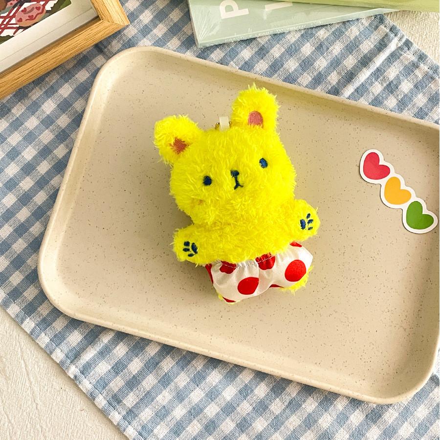Cartoon Dog Shorts Rabbit Panda Plush Toy Keychain For Kids And Car Decor