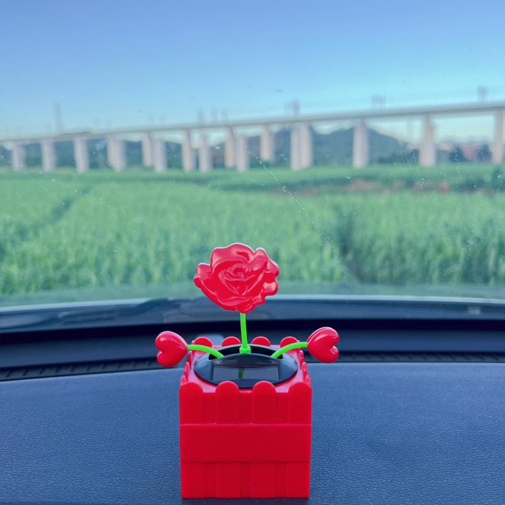 Swaying Heart Rose Car Ornament - A Lovely Floral Decoration for Car Interior and Home, Ideal As A Lady's Gift