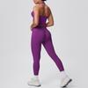 Бесшовный комплект из двух предметов для йоги и фитнеса с halter-топом для женщин