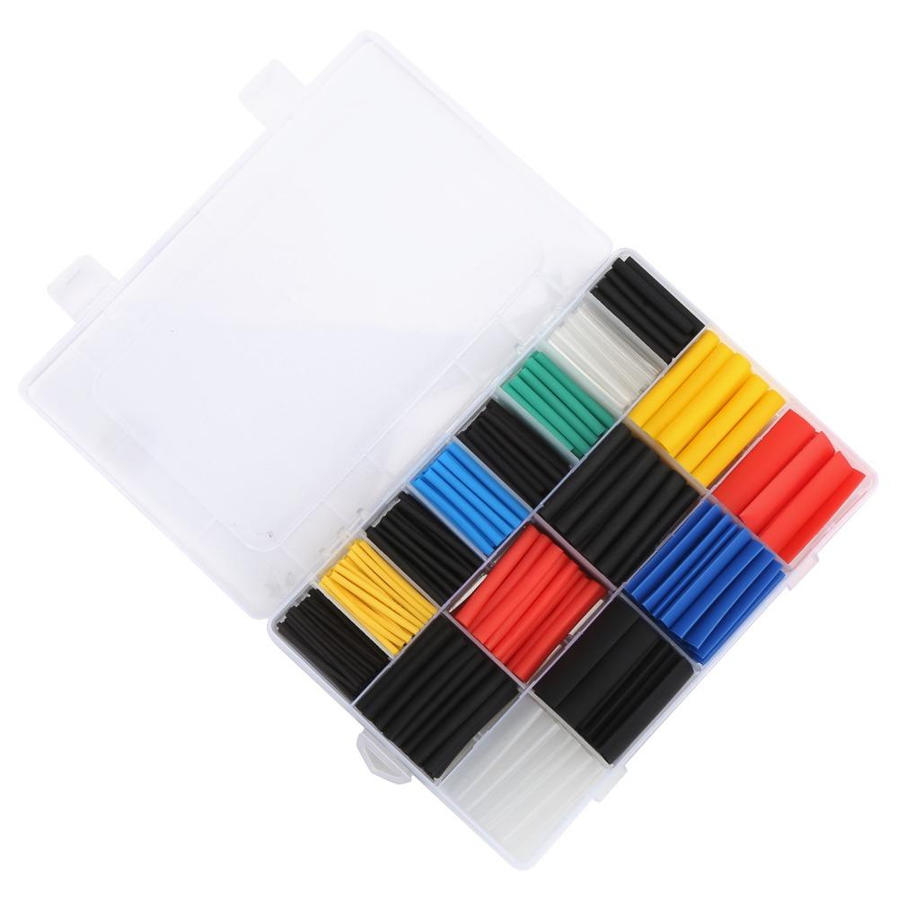 580 Pcs Insulation Shrinkable Tubes Assortment Shrink Ratio 2:1 Wire Cable Sleeve  Electrician