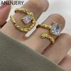Zircon Moon Hollow Chic Wind Bungee Rings For Women Luxury Personality Accessories