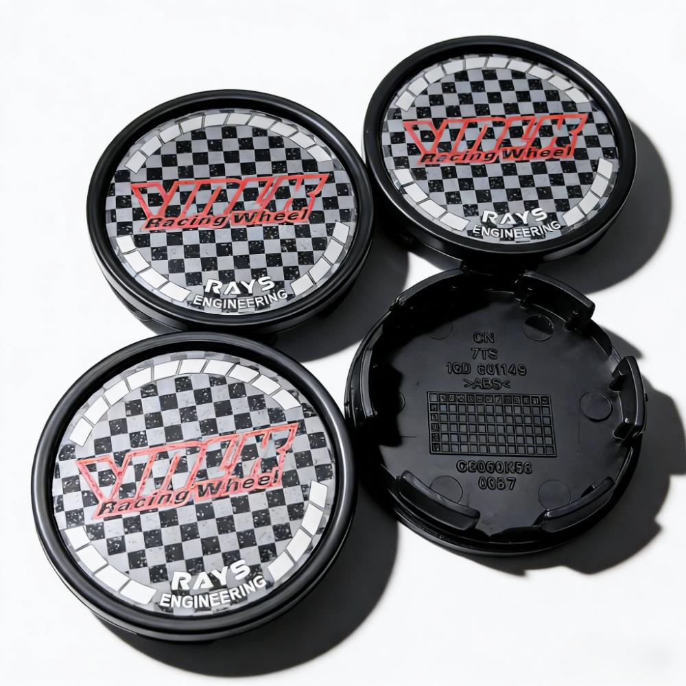 4pcs 58mm 53mm Car Wheel Center Caps With Volk Rays Logo Emblem Badge Wheel Hubcap Rim Center Dust Cover Replace Hub Accessories