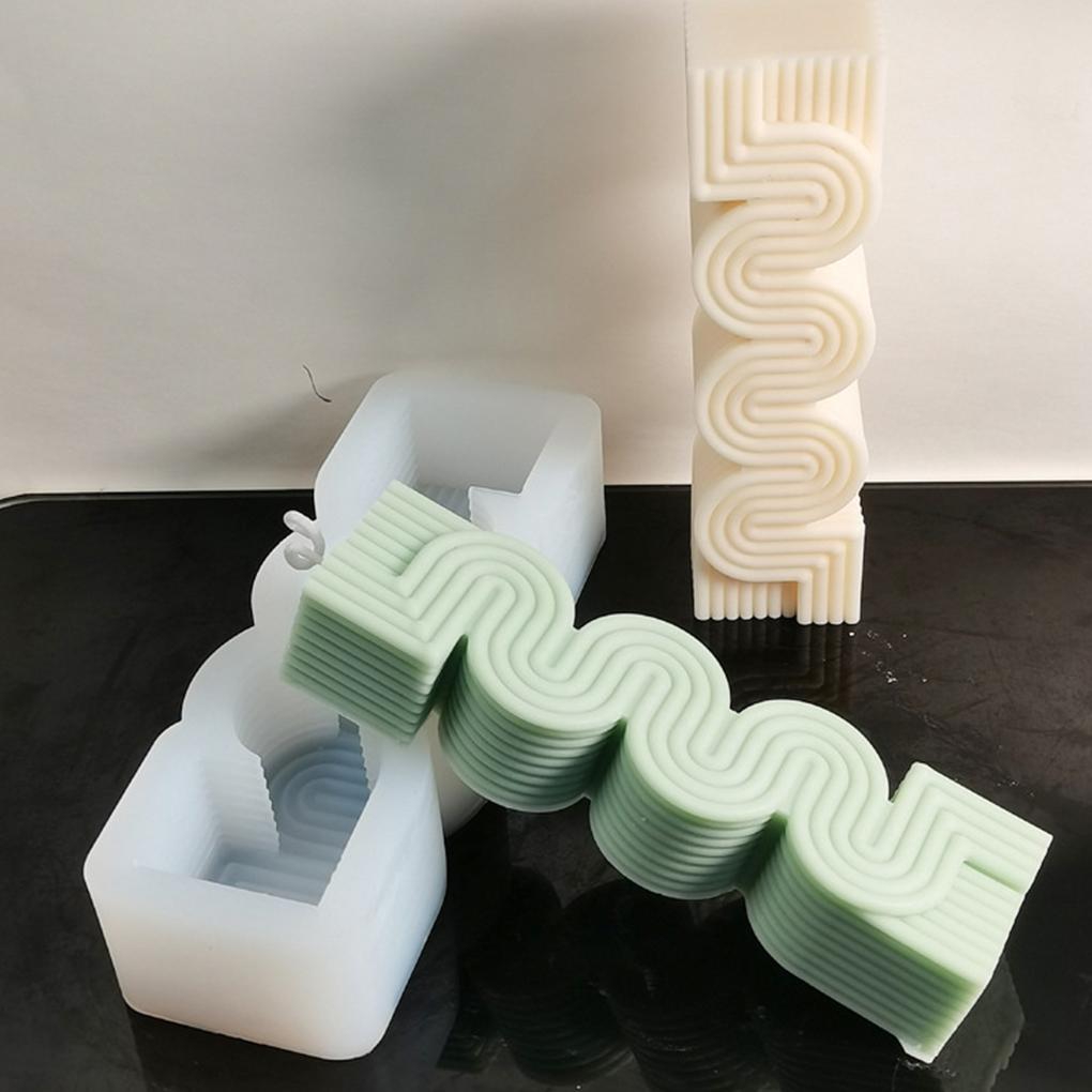 2pack/lot S-Shaped Geometric Lines Candle Mold Unique And Beautiful Candles Arch Silicone Mold