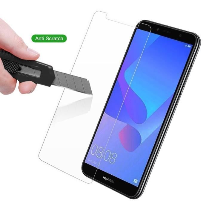 Film de protection - Phonillico® - HUAWEI Y6 2018 - Verre trempé - Résistant aux rayures - Installation facile